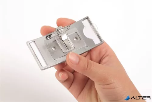 Névkitűző, 34x74 mm, mágneses, DURABLE "CLASSIC", ezüst