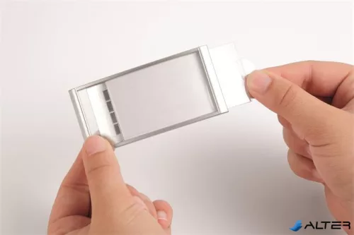 Névkitűző, 34x74 mm, mágneses, DURABLE "CLASSIC", ezüst