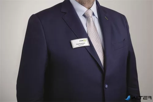 Névkitűző, 34x74 mm, mágneses, DURABLE "CLASSIC", ezüst