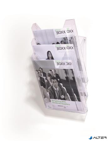 Katalógustartó, asztali és fali, A4, 3 rekeszes, DURABLE "Combiboxx", átlátszó