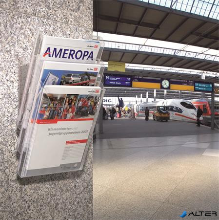 Katalógustartó, asztali és fali, A4, 3 rekeszes, DURABLE "Combiboxx", átlátszó