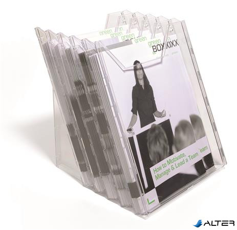 Prospektustartó, asztali és fali, álló, A4, DURABLE "COMBIBOXX® XL", áttetsző