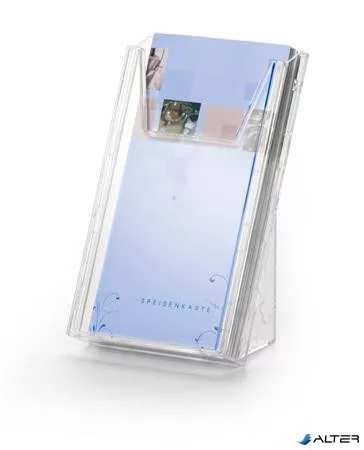 Prospektustartó, asztali és fali, álló, 1/3 A4, DURABLE "COMBIBOXX® M", áttetsző