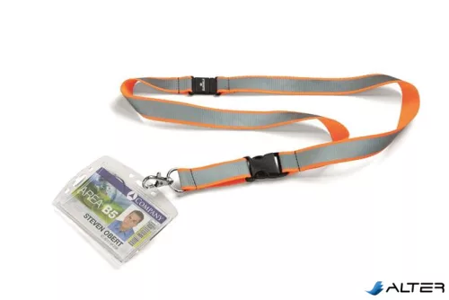Azonosítókártya-tartó, nyakba akasztható, biztonsági csattal, fényvisszaverő, DURABLE
