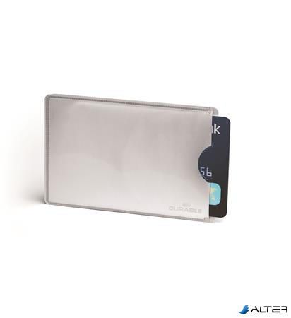Bankkártyatartó, 1 db-os, RFID védelemmel, DURABLE, ezüst