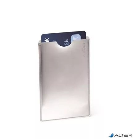 Bankkártyatartó, 1 db-os, RFID védelemmel, DURABLE, ezüst