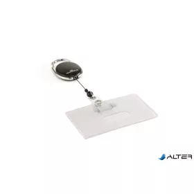   Azonosítókártya-tartó, kihúzható, karabineres, DURABLE "Style", fekete