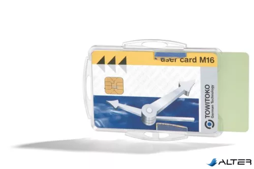 Azonosítókártya-tartó, 2 kártyához, nyitott, DURABLE, áttetsző