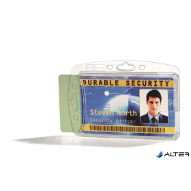   Azonosítókártya-tartó, 2 kártyához, zárt, DURABLE "ENCLOSED", áttetsző