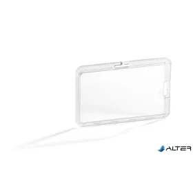   Azonosítókártya-tartó, biztonsági, zárt, 1 kártyához, DURABLE "Permanent", áttetsző