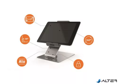 Tablet tartó állvány, asztali, DURABLE, ezüst