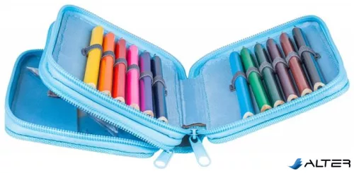 Tolltartó, töltött, 2 emeletes, cipzáras, "Gimboo Jumbo", gamer, kék