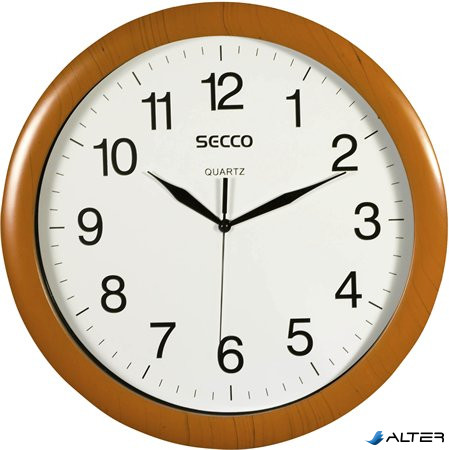 Falióra, 33 cm, SECCO "Sweep Second", fa hatású keret