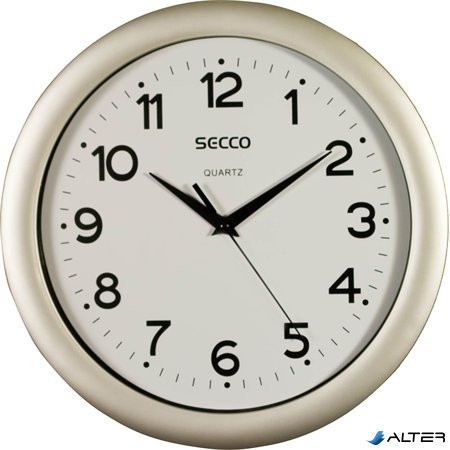 Falióra, 28,5 cm, SECCO "Sweep Second",ezüst színű keret