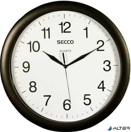 Falióra, 33 cm, SECCO, fekete keretes