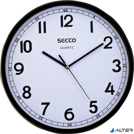 Falióra, 29,5 cm,  fekete keretes, SECCO 'Sweep second'