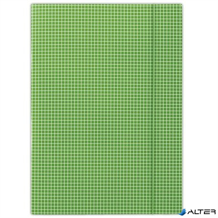 Gumis mappa, karton, A4, kockás, DONAU, zöld