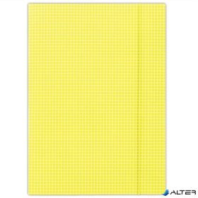 Gumis mappa, karton, A4, kockás, DONAU, citromsárga