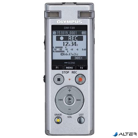 Diktafon, digitális, 4 GB memória, OLYMPUS, " DM-720", ezüst