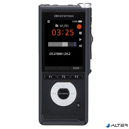 Diktafon, digitális, 2GB memória, OM SYSTEM "DS-2700", fekete