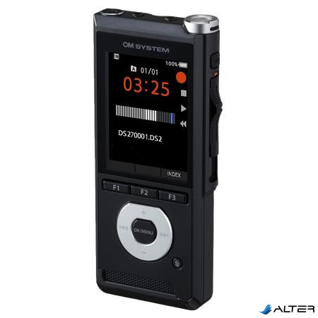 Diktafon, digitális, 2GB memória, OM SYSTEM 'DS-2700', fekete