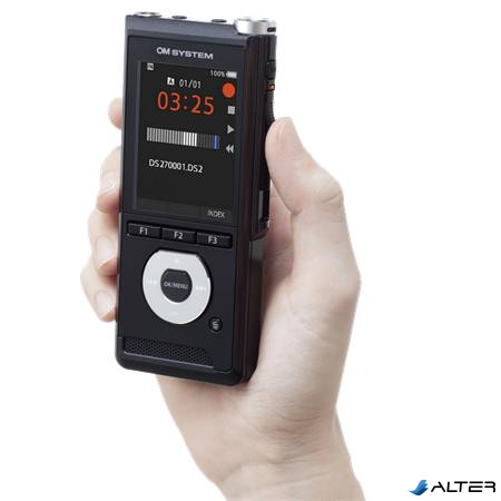 Diktafon, digitális, 2GB memória, OM SYSTEM 'DS-2700', fekete