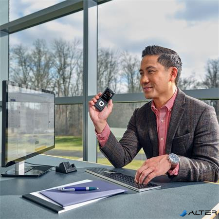 Diktafon, digitális, 2GB memória, OM SYSTEM 'DS-2700', fekete