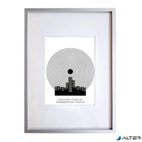   Képkeret, 21x29,7 cm, aluminium keret, 'Fotoplus', ezüst
