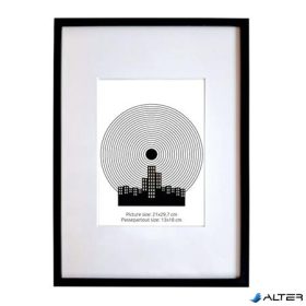   Képkeret, 21x29,7 cm, aluminium keret, 'Fotoplus', fekete