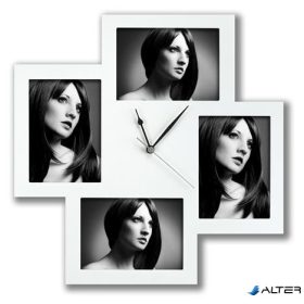 Galéria keret óra funkcióval" Bergamó", fehér