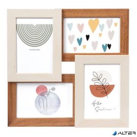   Képkeret, galéria, fa, 4 db 10x15, 'Goldbuch Rio', barna-natúr