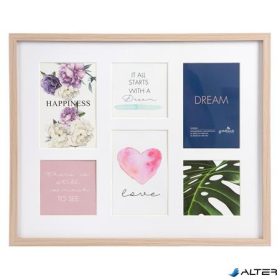   Képkeret, galéria, fa, 3 db 10x10, 3 db 10x15, 'Goldbuch Verona', natúr