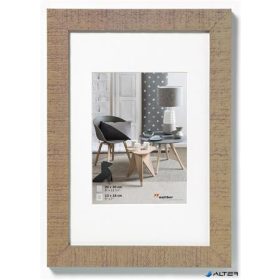 Képkeret,fa, 10x15 cm, "Home" barna