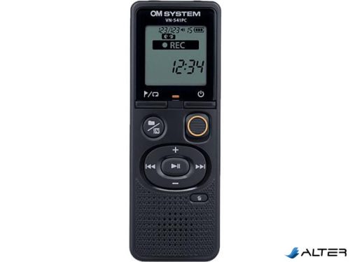 Diktafon, digitális, 4 GB memória, OM SYSTEM "VN-541PC", fekete