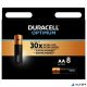Elem, AA ceruza, 8 db, DURACELL "Optimum"