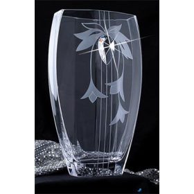   Lorentina Vase ®, virágmintás, 35 cm MADE WITH SWAROVSKI ELEMENTS®