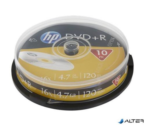DVD-R lemez, 4,7 GB, 16x, 10 db, hengeren, HP