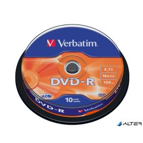 DVD-R lemez, AZO, 4,7GB, 16x, 10 db, hengeren, VERBATIM