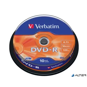 DVD-R lemez, AZO, 4,7GB, 16x, 10 db, hengeren, VERBATIM