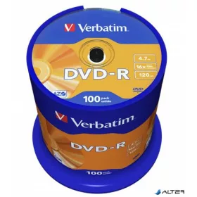 DVD-R lemez, AZO, 4,7GB, 16x, 100 db, hengeren, VERBATIM