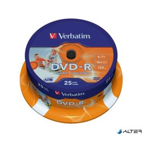   DVD-R lemez, nyomtatható, matt, ID, 4,7GB, 16x, 25 db, hengeren, VERBATIM