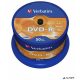 DVD-R lemez, AZO, 4,7GB, 16x, 50 db, hengeren, VERBATIM