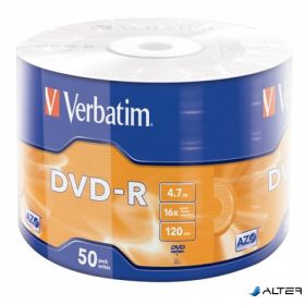 DVD-R lemez, 4,7GB, 16x, 50 db, zsugor csomagolás, VERBATIM