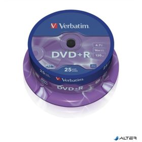 DVD+R lemez, AZO, 4,7GB, 16x, 25 db, hengeren, VERBATIM