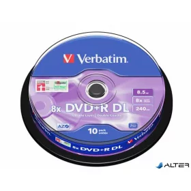   DVD+R lemez, kétrétegű, 8,5GB, 8x, 10 db, hengeren, VERBATIM "Double Layer"