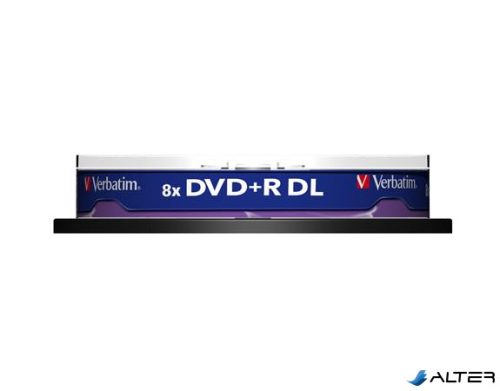 DVD+R lemez, kétrétegű, 8,5GB, 8x, 10 db, hengeren, VERBATIM 'Double Layer'