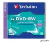 DVD-RW lemez, újraírható, 4,7GB, 4x, 1 db, normál tok, VERBATIM