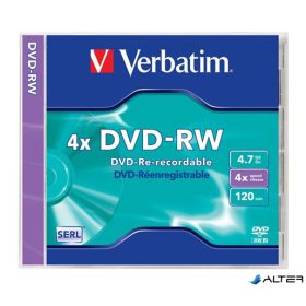   DVD-RW lemez, újraírható, 4,7GB, 4x, 1 db, normál tok, VERBATIM