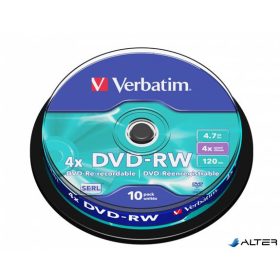   DVD-RW lemez, újraírható, 4,7GB, 4x, 10 db, hengeren, VERBATIM