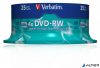 DVD-RW lemez, újraírható, 4,7GB, 4x, 25 db, hengeren, VERBATIM